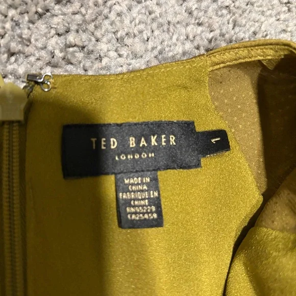 Ted Baker HARIIET Midi Dress In Khaki Green Size 1 / S - Picture 11 of 15